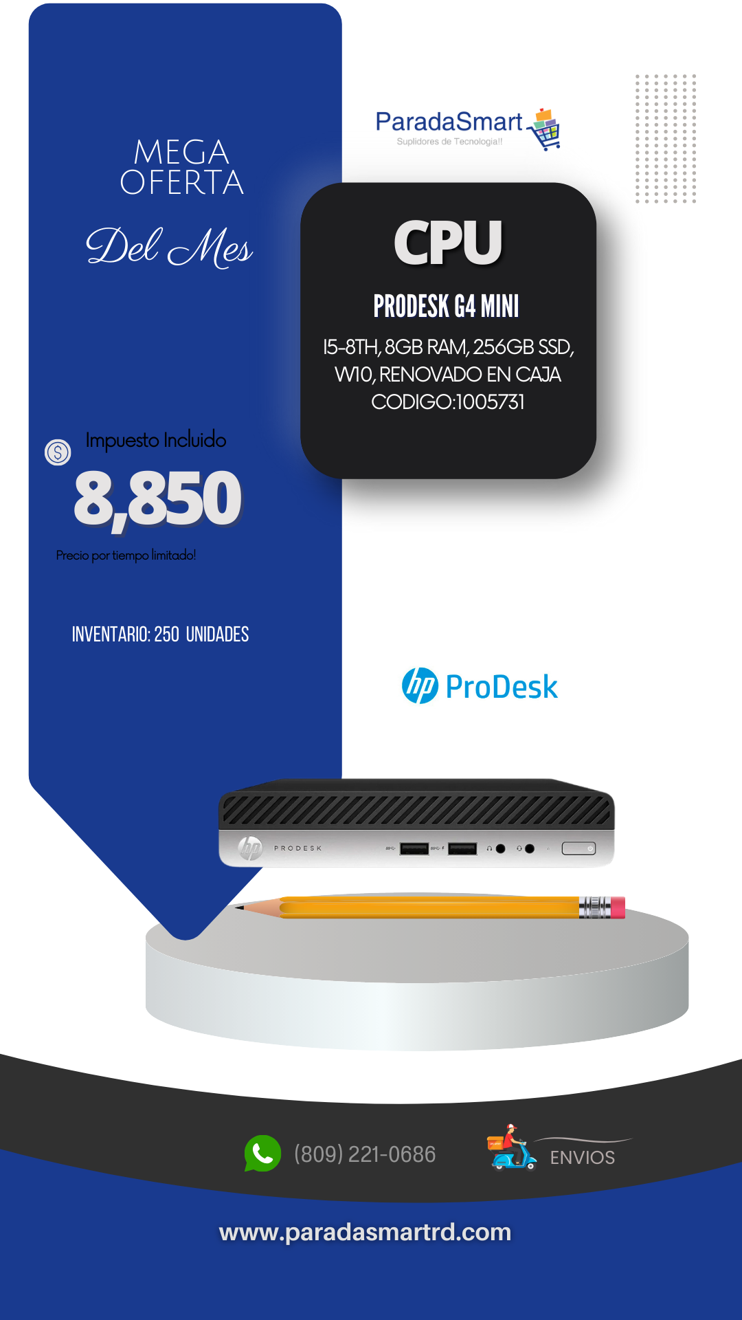 CPU HP ProDesk 400 G4 Mini i5-8500T – Compacto, Potente y Confiable