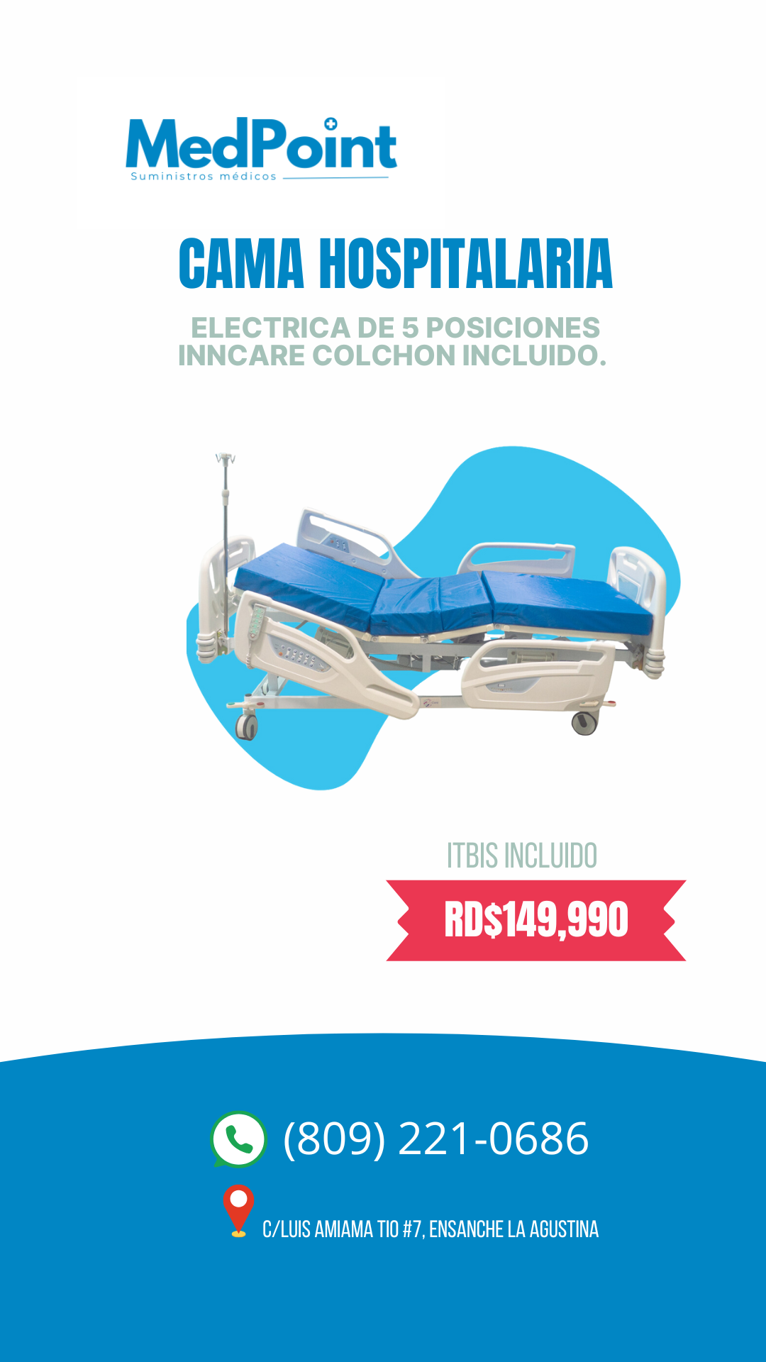 Cama Hospitalaria Eléctrica de 5 Posiciones InnCare