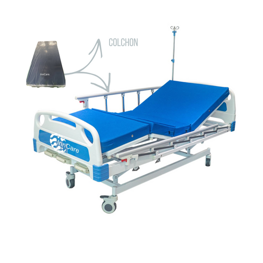 Cama Hospitalaria manual de 3 posiciones + Colchon confortable