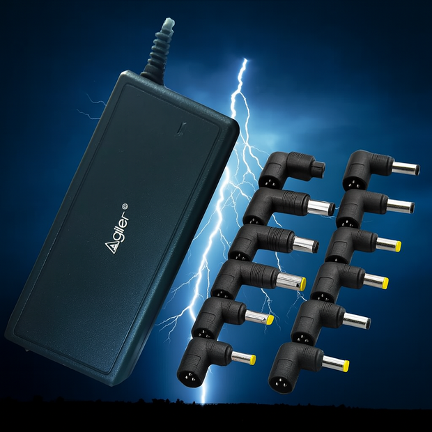 Fuente Cargador Universal 90W Automático con 12 Tips – AGI-TR90A