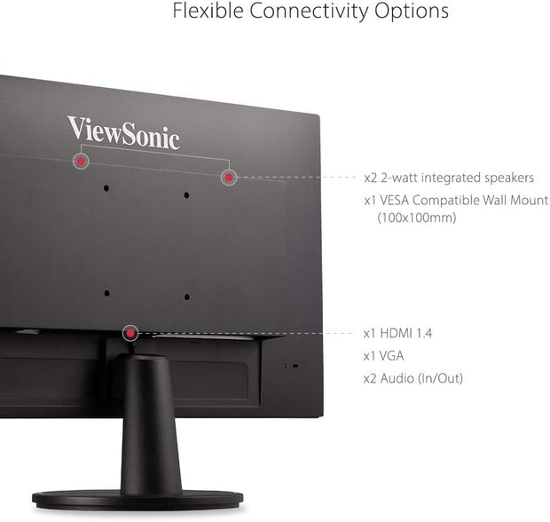 Monitor IPS viewsonic VA2447 sin borde 24 pulgadas