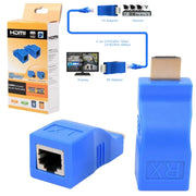 Adaptador HDMI a RJ45 – Extensor de Red HDMI 1080p (2 Unidades – Transmisor y Receptor)